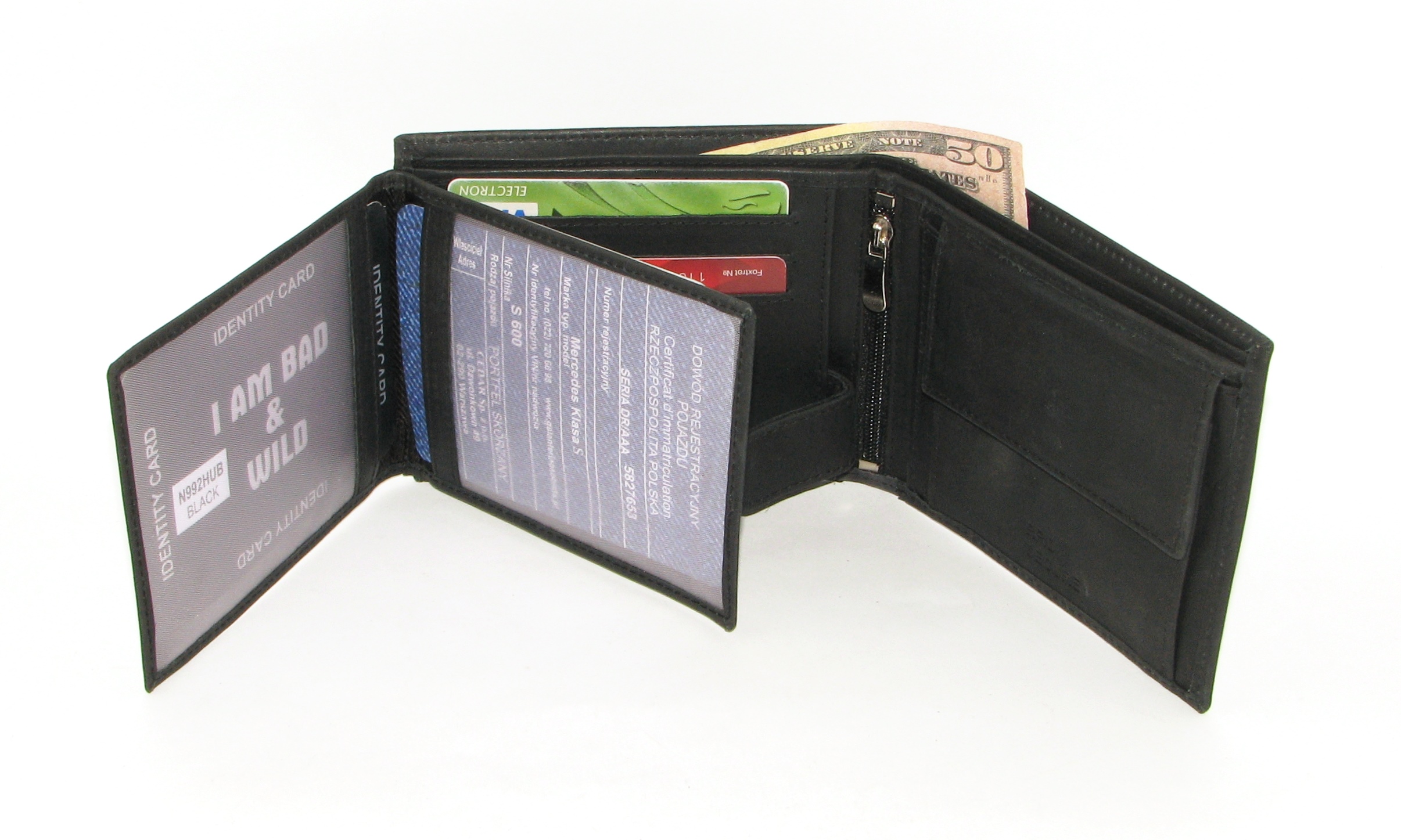 Кошелек мужской I AM BAD and WILD N992-HUB BLACK Кошелек мужской I AM BAD and WILD N992-HUB BLACK